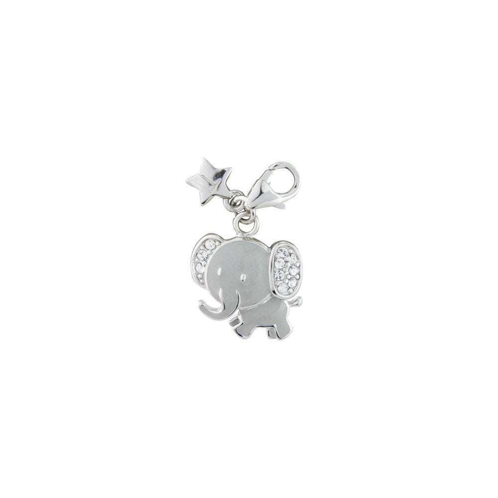 Ladies Sterling Silver Pink Elephant Clip-on Charm SCH264