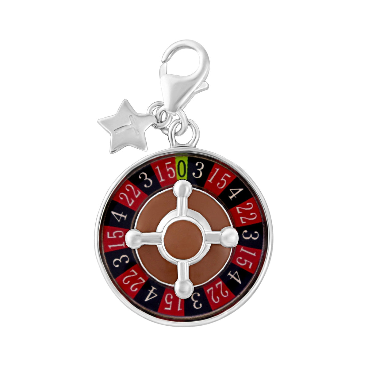 Ladies Sterling Silver Roulette Wheel Clip-on Charm SCH279