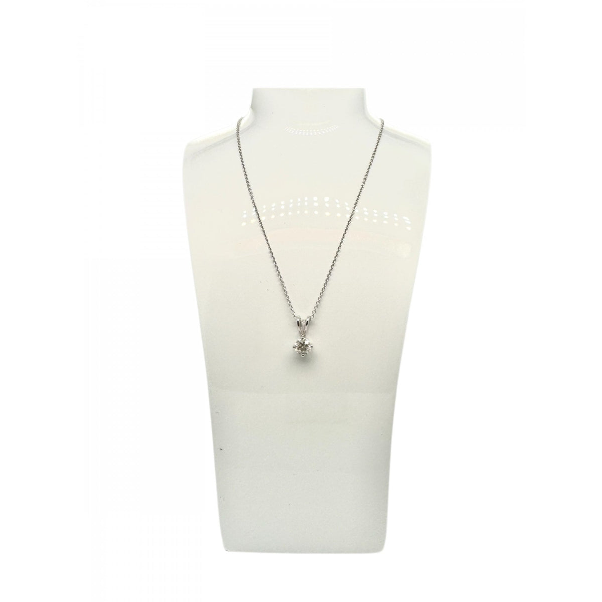 18 Carat White Gold Ladies Diamond Solitaire Pendant 0.58ct