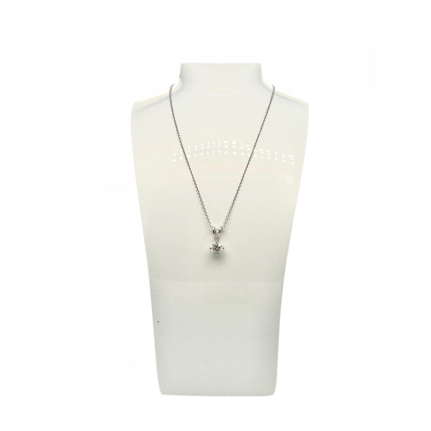 18 Carat White Gold Ladies Diamond Solitaire Pendant 0.58ct
