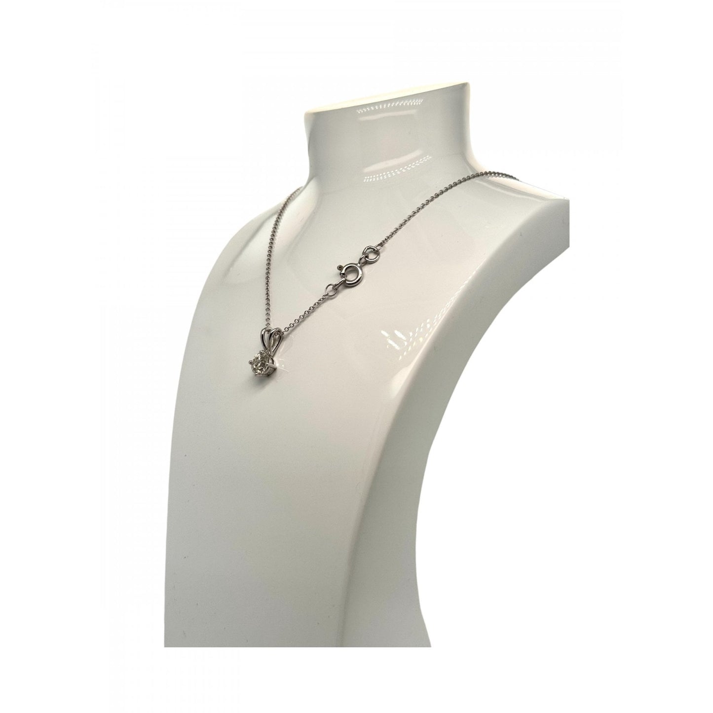18 Carat White Gold Ladies Diamond Solitaire Pendant 0.58ct