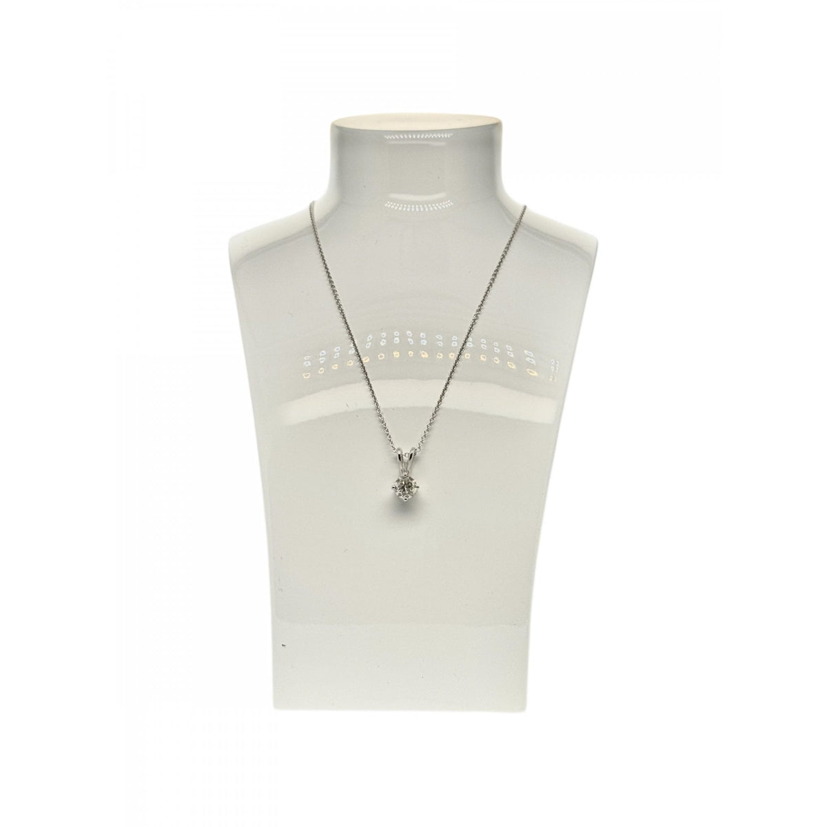 18 Carat White Gold Ladies Diamond Solitaire Pendant 0.58ct