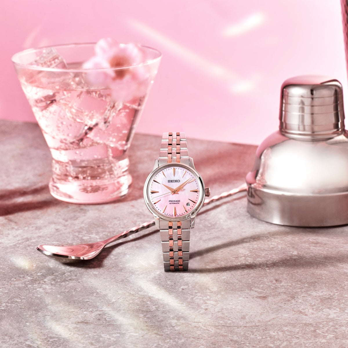 Presage Ladies Two Tone Automatic Watch Springtime SRPM06J1