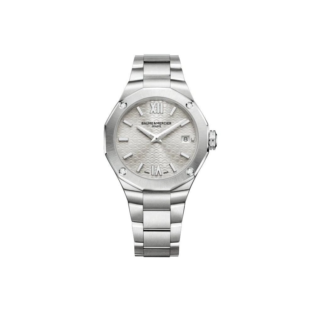 Ladies Steel Baume & Mercier Quartz Watch, Date Riviera 10614