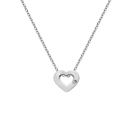 Ladies Sterling Silver Diamond Amulets Heart Pendant DP747