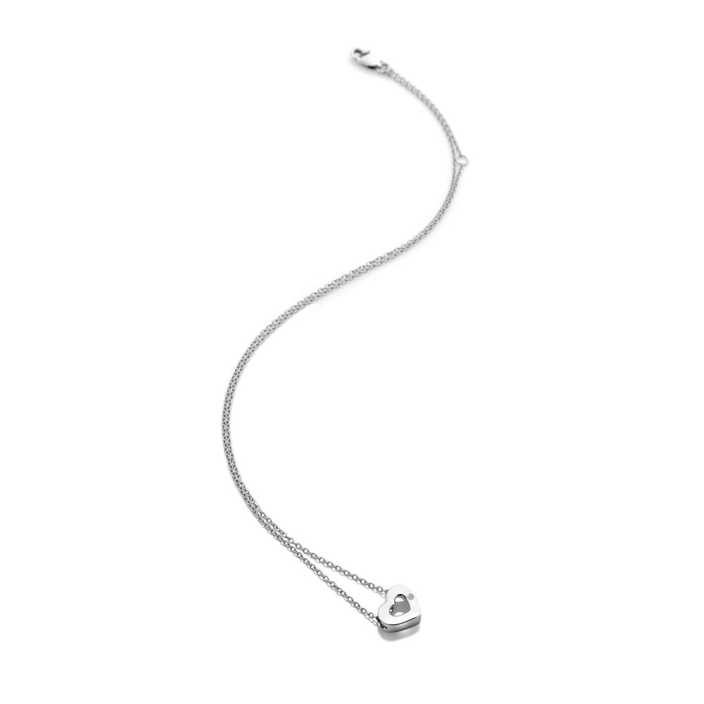Ladies Sterling Silver Diamond Amulets Heart Pendant DP747
