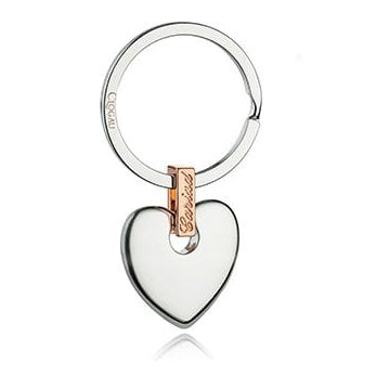 Ladies Cariad Silver Tone Heart Key Ring 7CKRDKR
