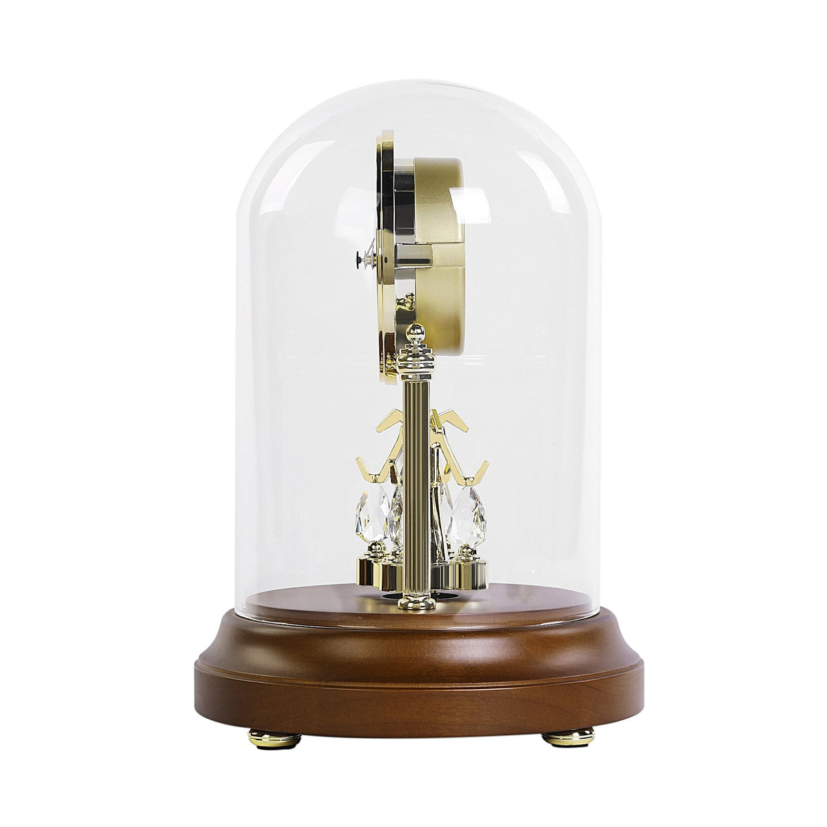 Wooden Anniversary Quartz Mantel Clock Rotating Pendulum QXN236G