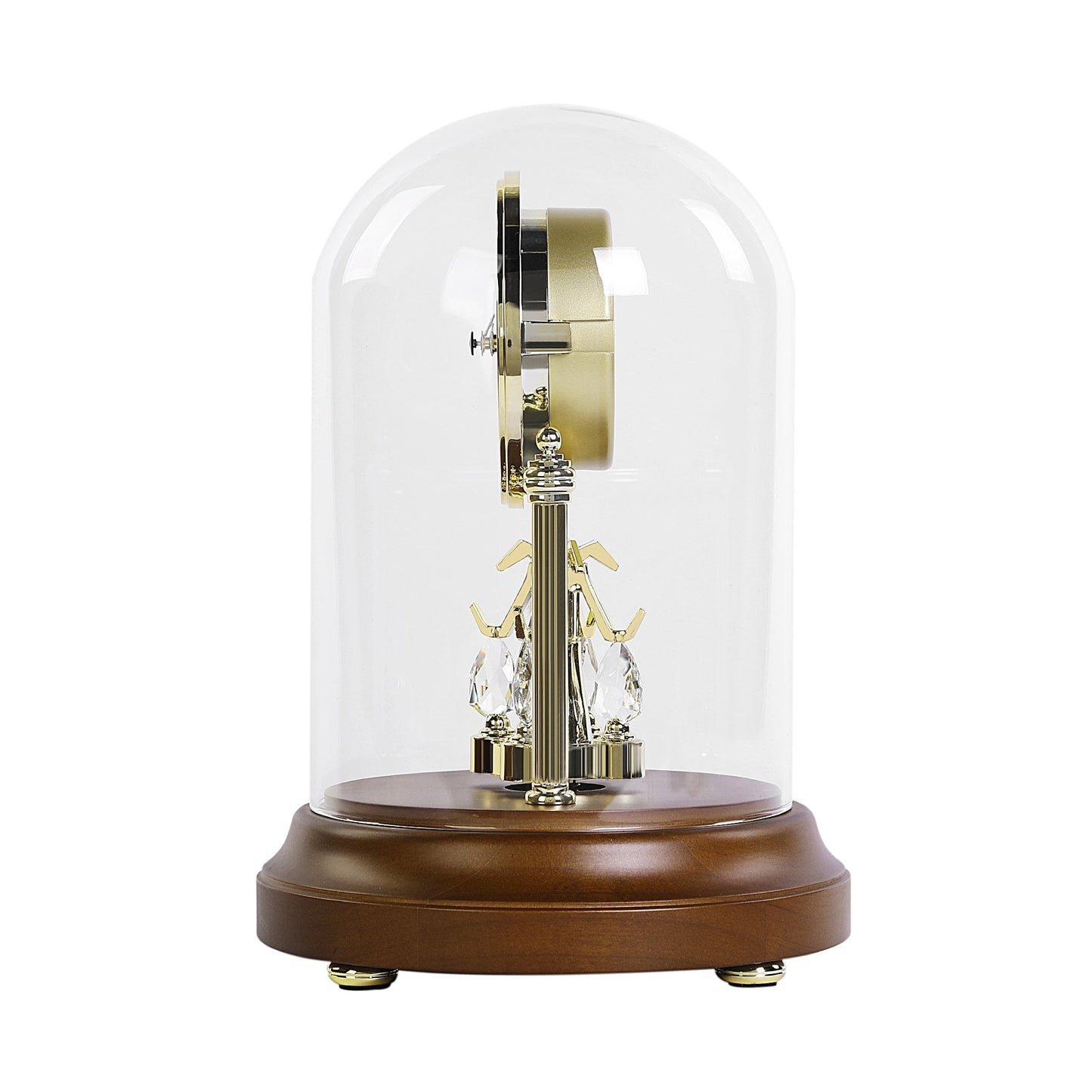 Wooden Anniversary Quartz Mantel Clock Rotating Pendulum QXN236G