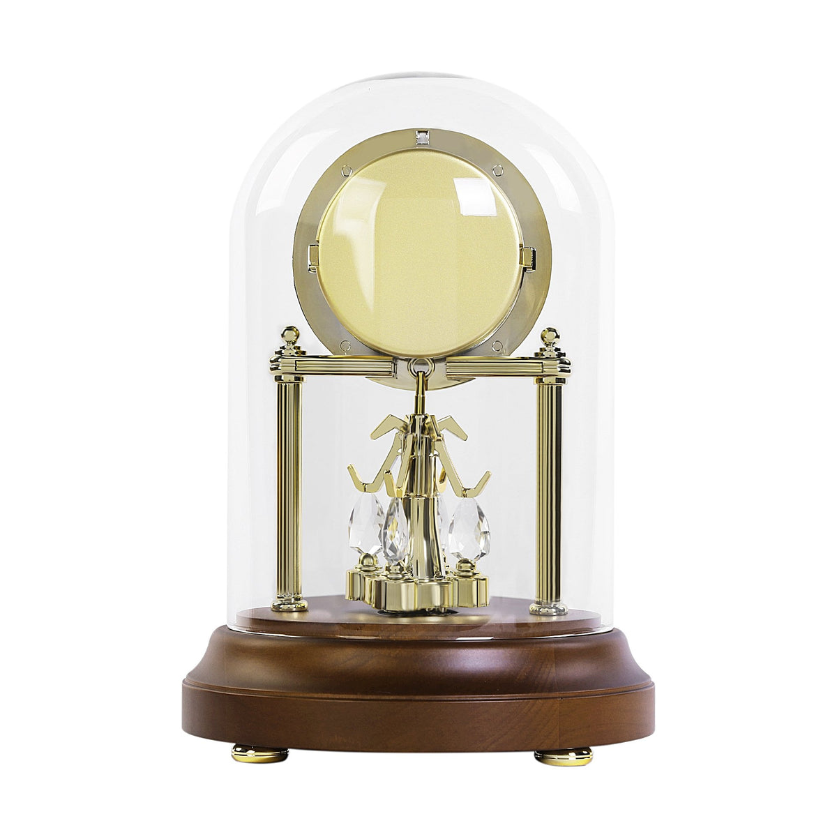 Wooden Anniversary Quartz Mantel Clock Rotating Pendulum QXN236G