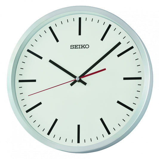 Seiko Aluminium Round Battery Wall Clock , Silent Sweep Seconds QXA861A