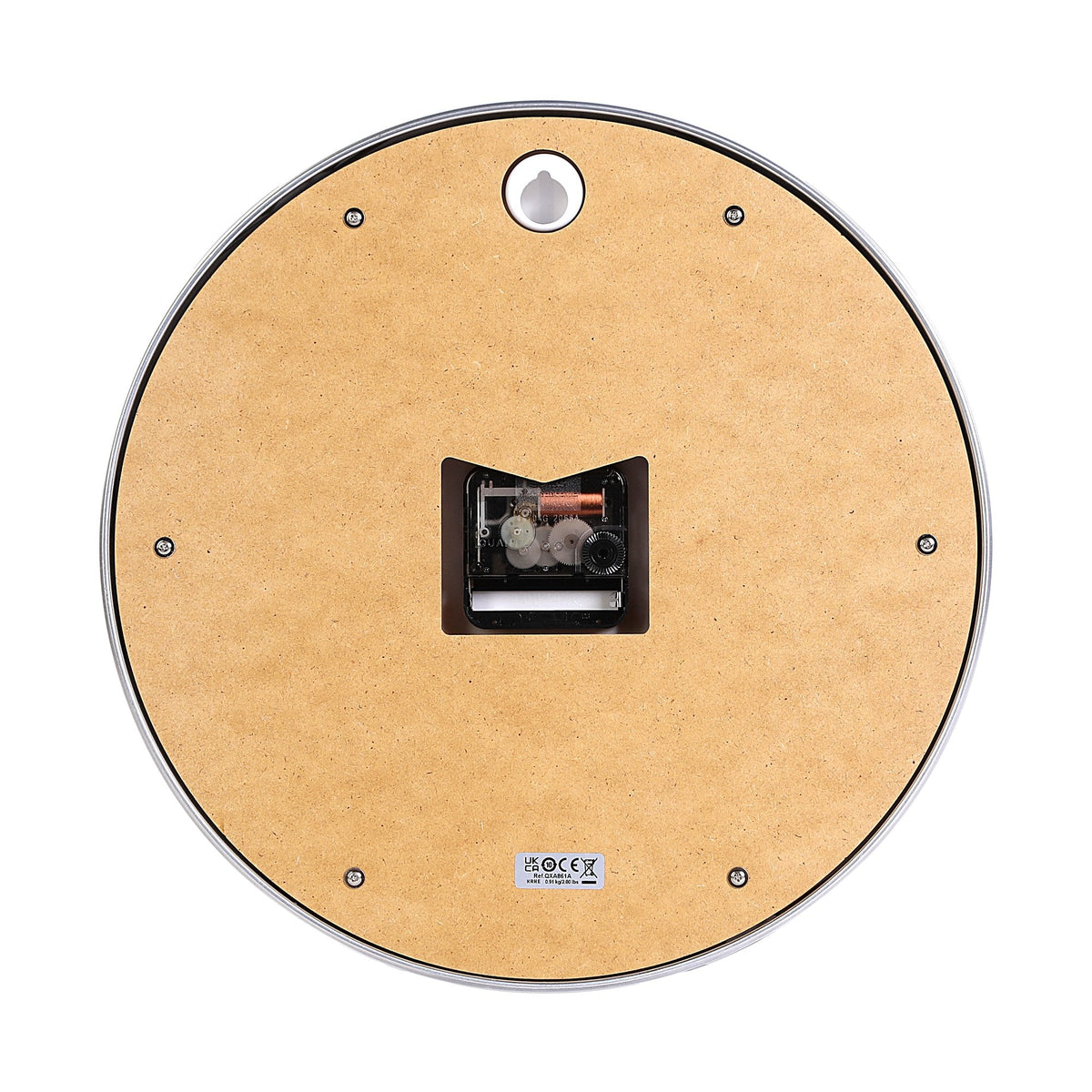 Aluminium Round Battery Wall Clock, Silent Sweep Seconds QXA861A