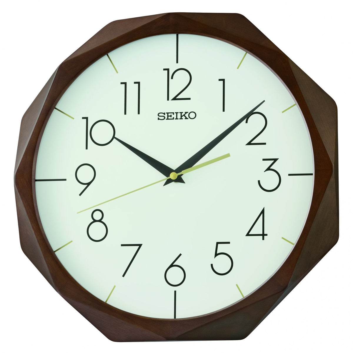 Wooden Hexagonal Battery Wall Clock QXA863B