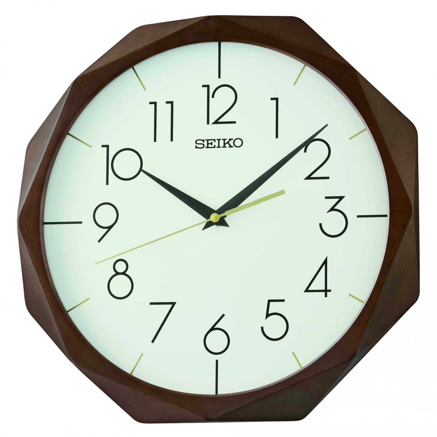 Wooden Hexagonal Battery Wall Clock QXA863B