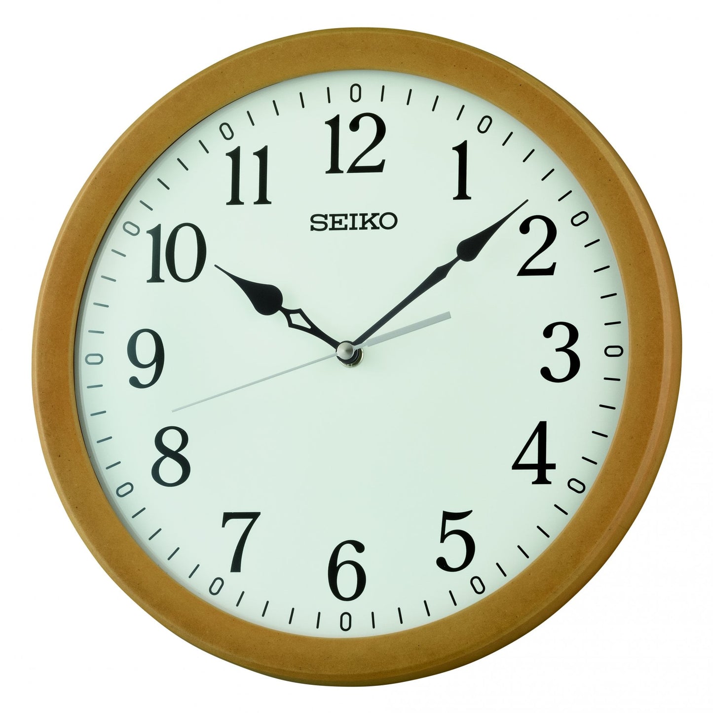 Light Wooden Round Battery Wall Clock QXA866B
