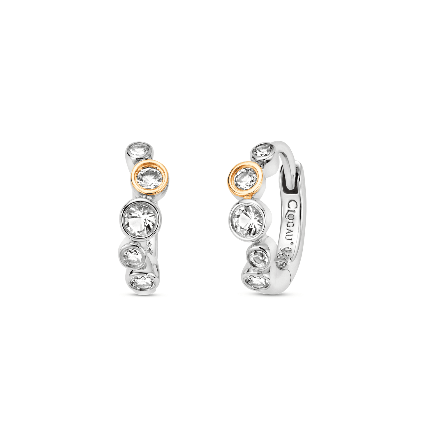 Silver and Gold Ladies Celebration Hoop Earrings 3SCEL932