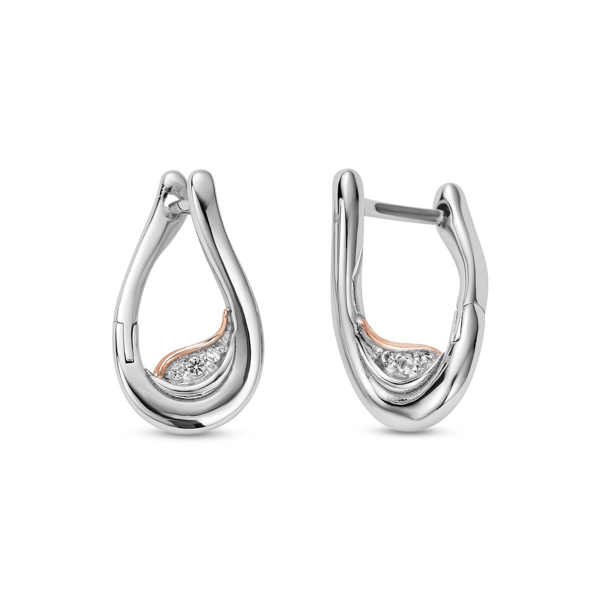 Silver and Gold Ladies Hoop Earrings Past, Present & Future 3SPPF962