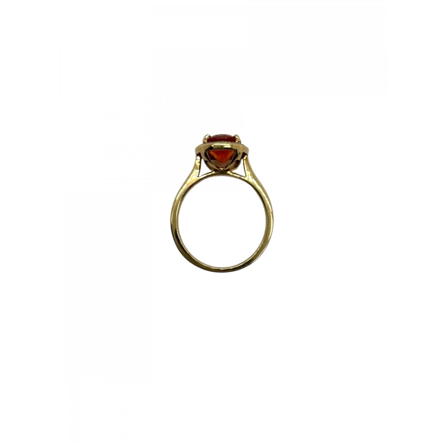 18ct Gold Ladies Fire Opal and Diamond Cluster Ring