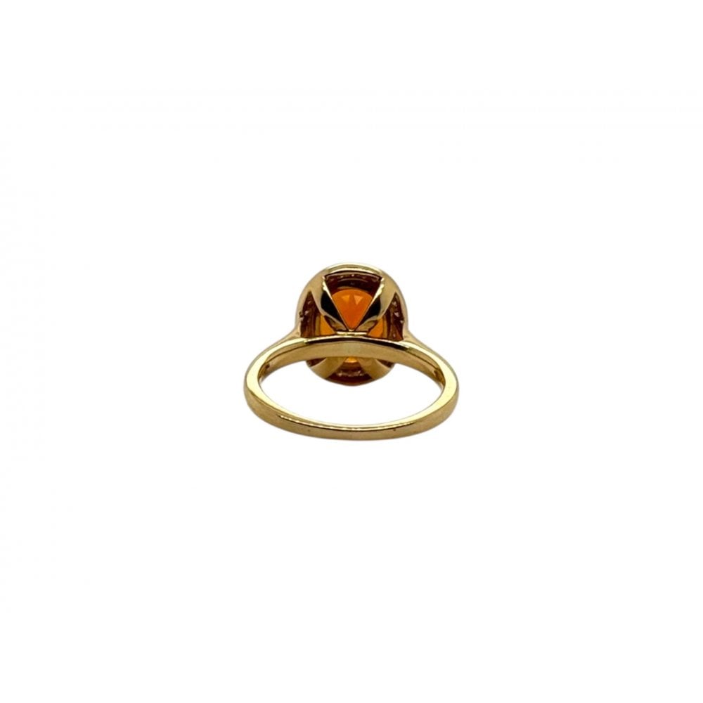 18ct Gold Ladies Fire Opal and Diamond Cluster Ring