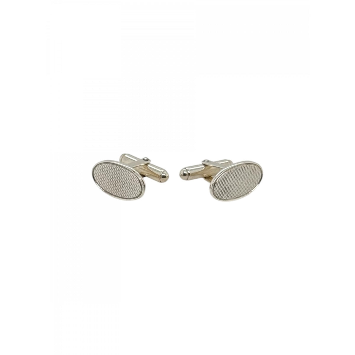 Sterling Silver Gents Engine Turned Cufflinks with Swivel