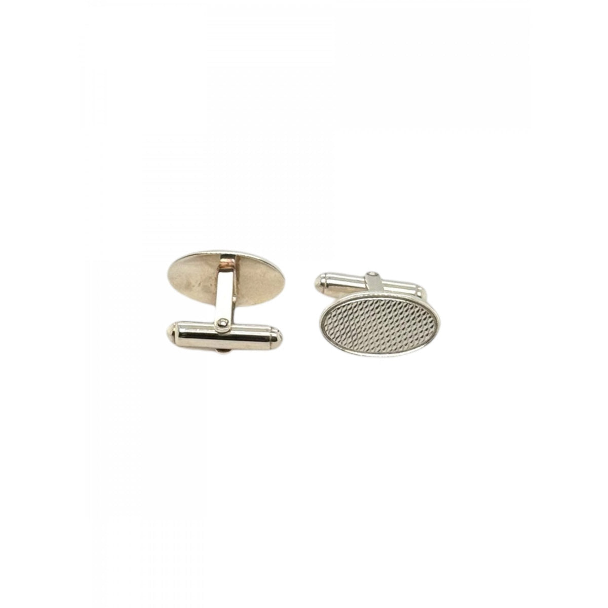 Sterling Silver Gents Engine Turned Cufflinks with Swivel
