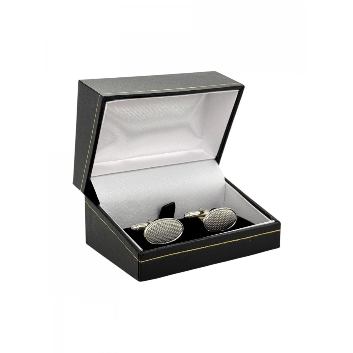 Sterling Silver Gents Engine Turned Cufflinks with Swivel
