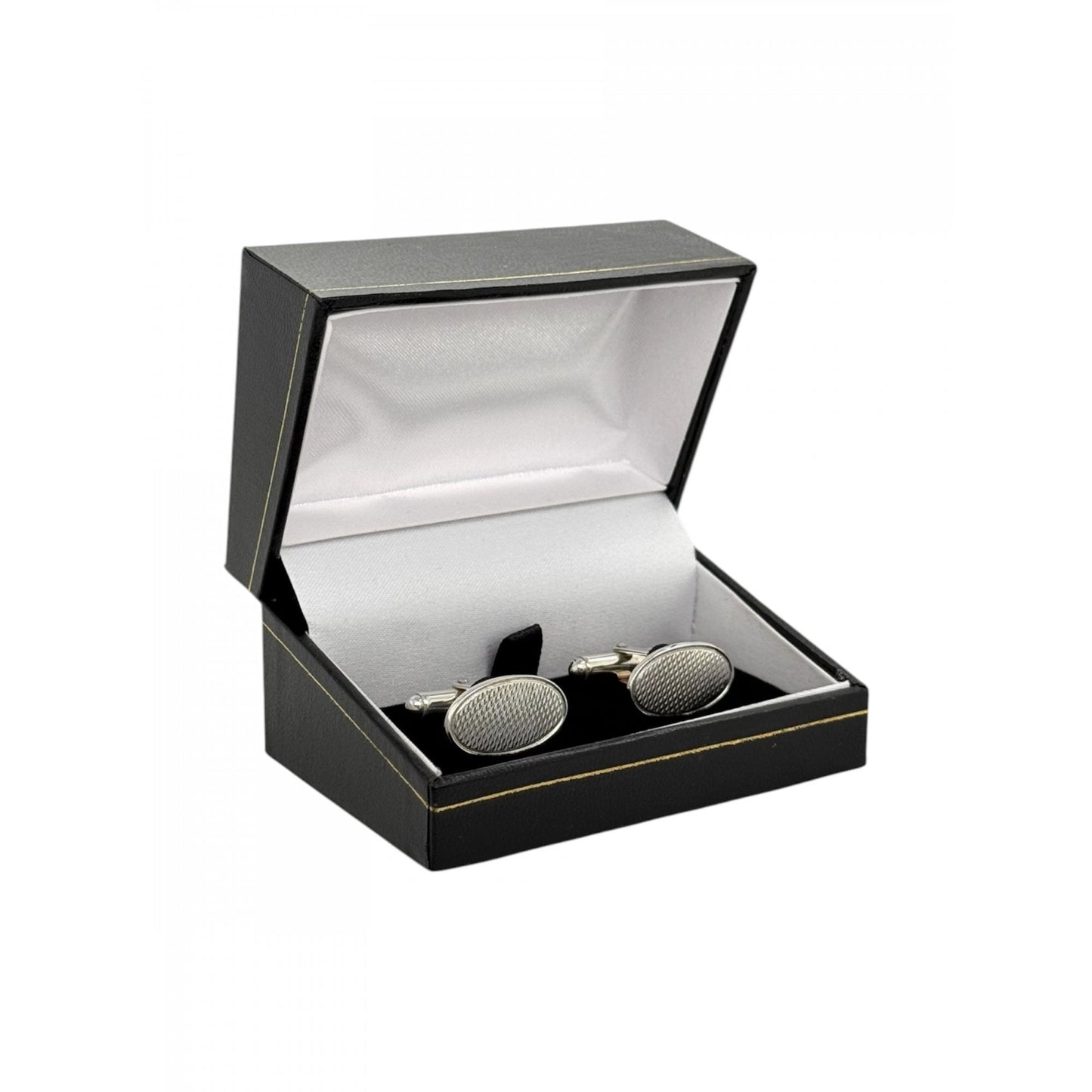 Sterling Silver Gents Engine Turned Cufflinks with Swivel