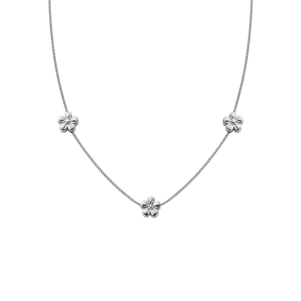 Silver and Gold Nature's Wonder Forget-Me-Not Ladies Necklace 3SNWO960