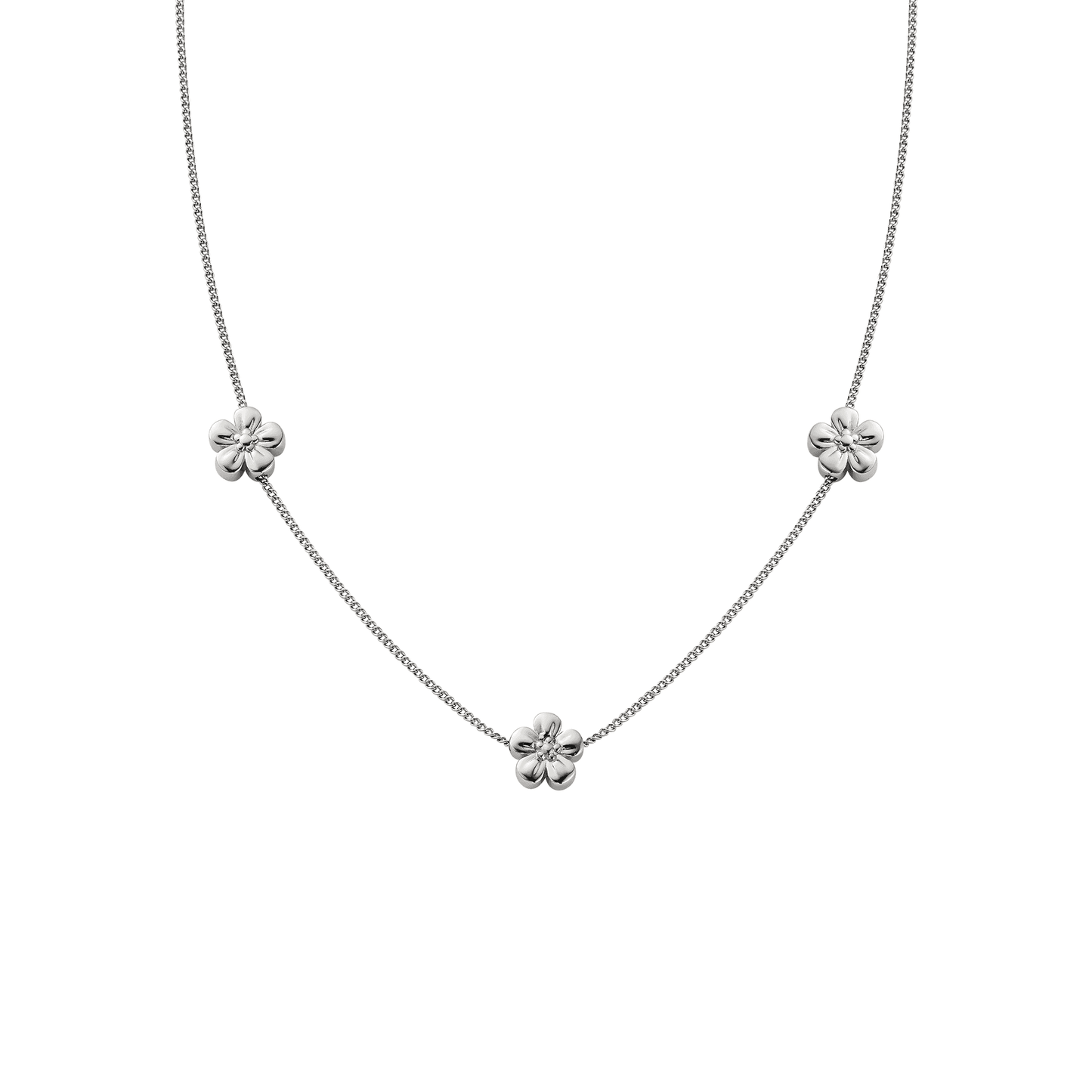 Silver and Gold Nature's Wonder Forget-Me-Not Ladies Necklace 3SNWO960