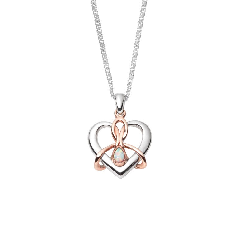 3SDWP Clogau Ladies Sterling Silver and Gold Forever Yours Dwynwen Opal Pendant