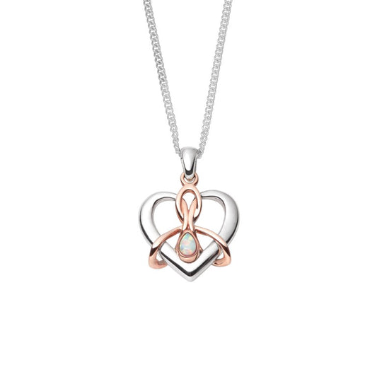 3SDWP Clogau Ladies Sterling Silver and Gold Forever Yours Dwynwen Opal Pendant