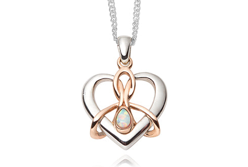 3SDWP Clogau Ladies Sterling Silver and Gold Forever Yours Dwynwen Opal Pendant