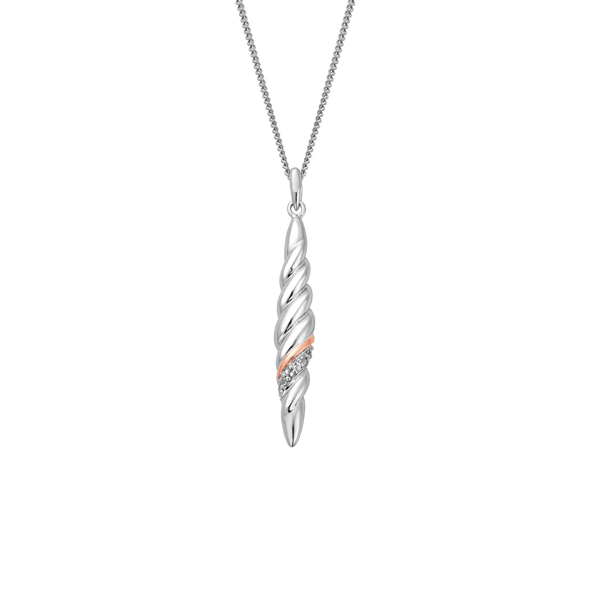 Ladies Silver & Welsh Gold Lover's Twist Pendant 3SLTW0613