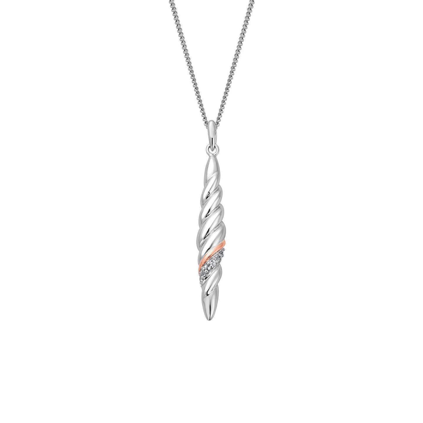 Ladies Silver & Welsh Gold Lover's Twist Pendant 3SLTW0613