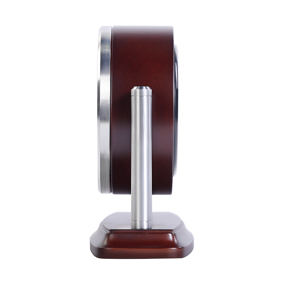 Dark Wooden and Silver Tone Quartz Mantel Clock QXG159B