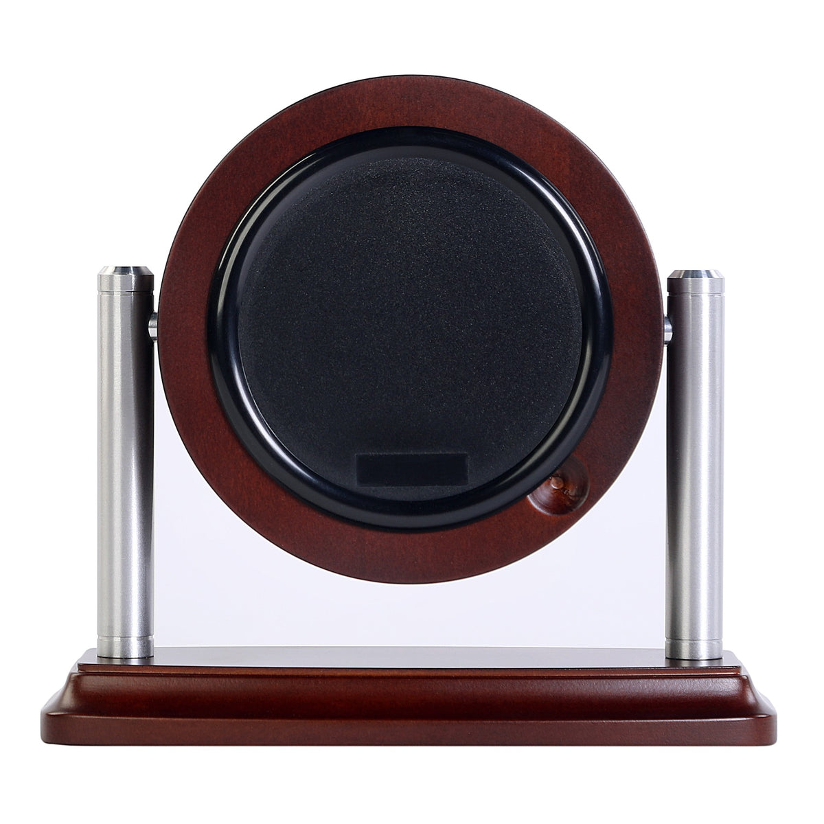 Dark Wooden and Silver Tone Quartz Mantel Clock QXG159B