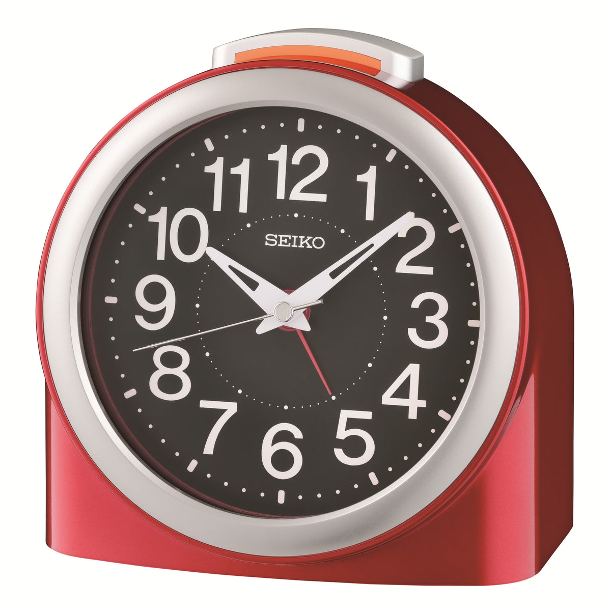 Red Silent Sweep Battery Alarm Clock with Light QHE211R