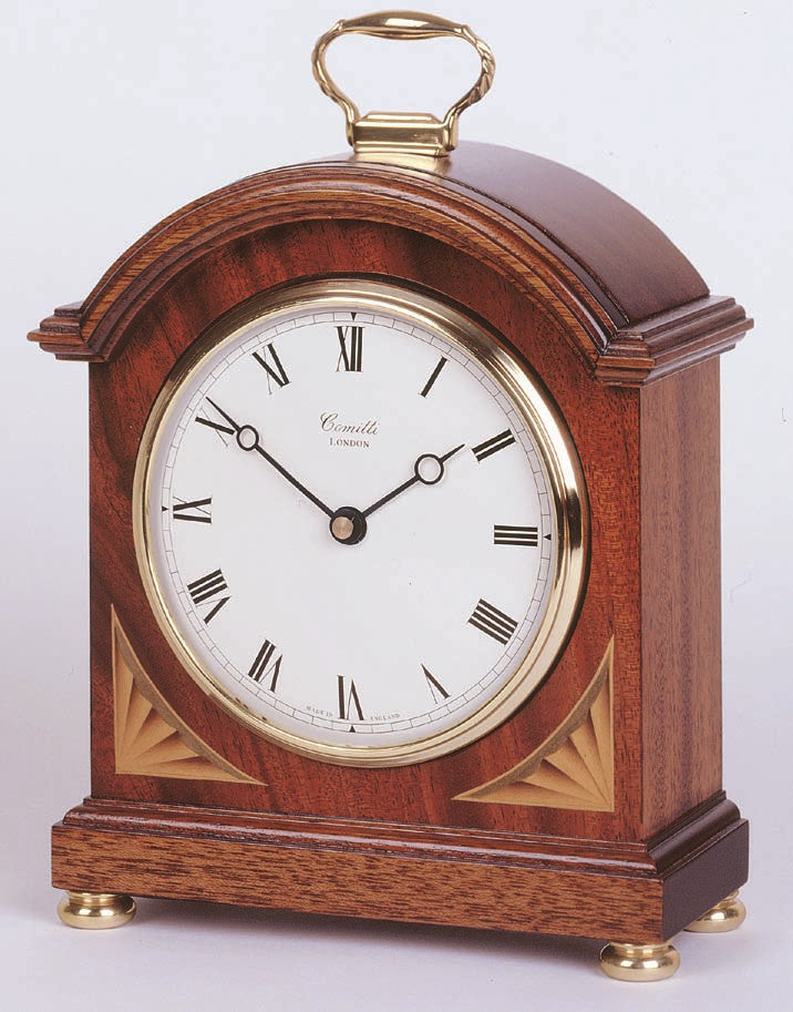 The Regency Break Arch Mahogany Battery Mantel Clock C4004Q