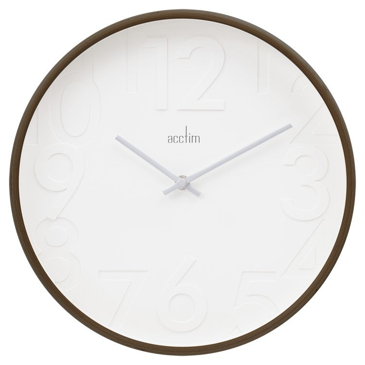 Wood Round Acctim Quartz Battery Wall Clock Emerson 24766