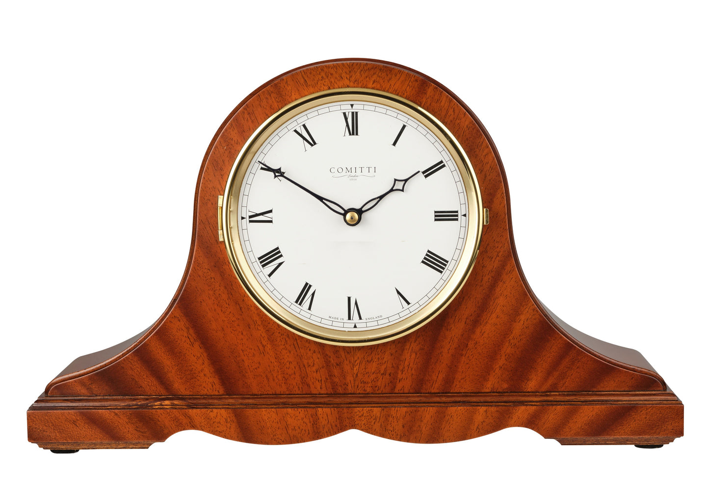 Mahogany Wooden Quartz Napoleon Mantel Clock Regency C4119Q-S
