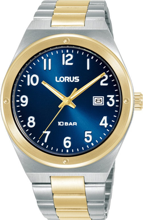 Lorus Gents Two Tone Steel Battery Watch on Bracelet with Date RH968SX9 Main