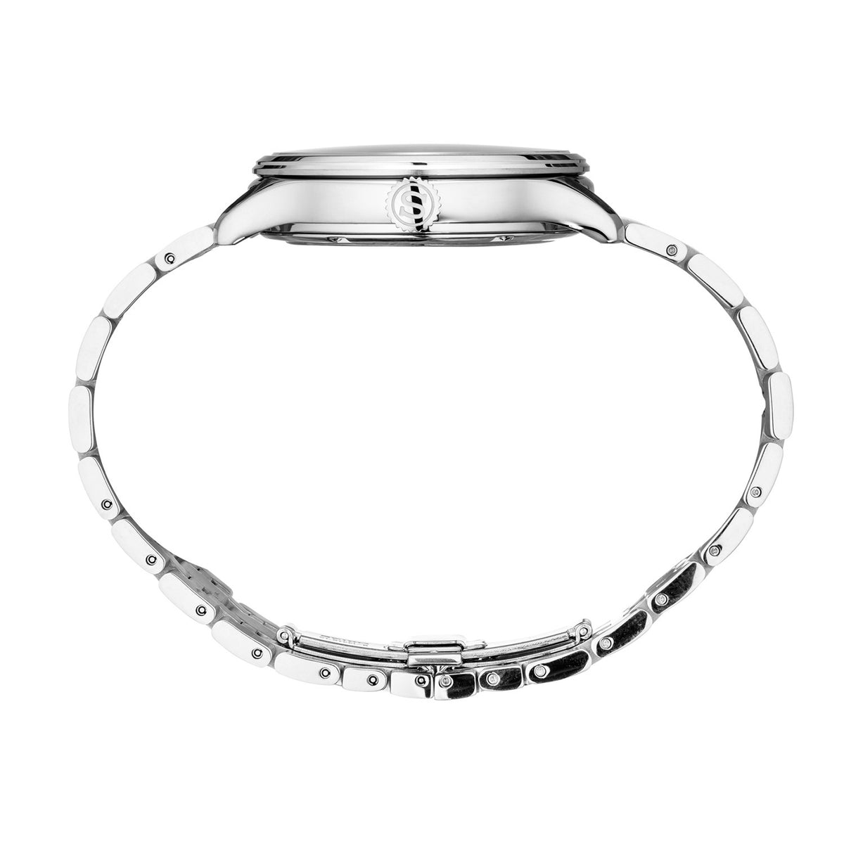 SRPE19J1 SEIKO PRESAGE WATCH GENTS STAINLESS STEEL EVERYDAY ON BRACELET WITH DATE AND BLUE DIAL SKYDIVING SIDE