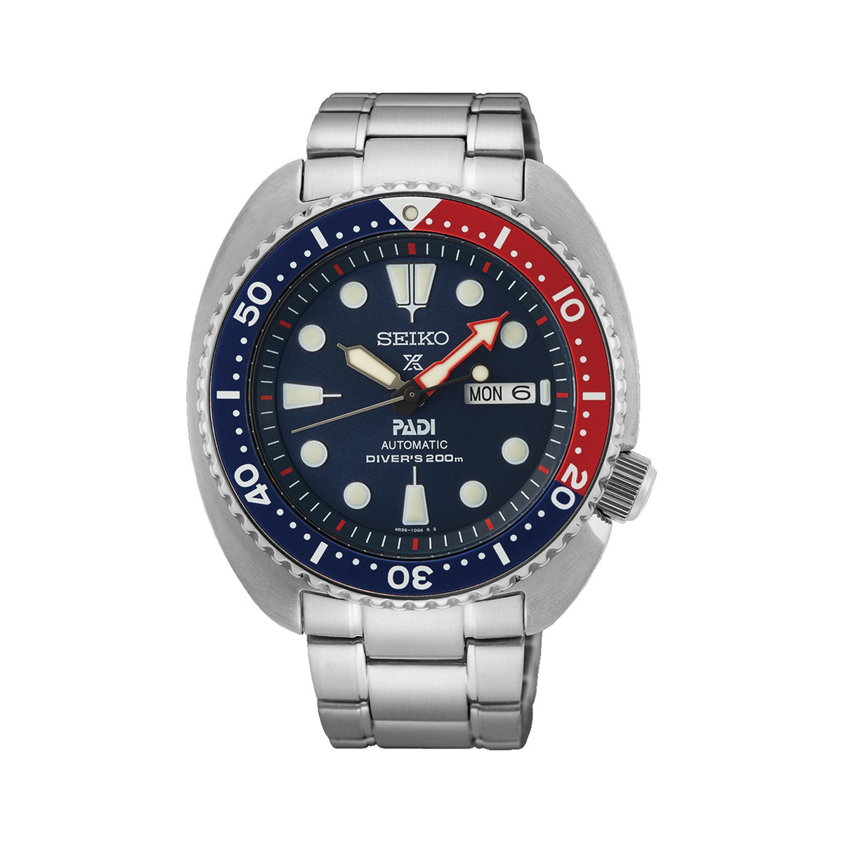 SRPE99K1 Seiko Prospex Gents Stainless Steel Self Winding Automatic 200m Diver's Special Edition Watch on Bracelet with Day and Date ‘Turtle’