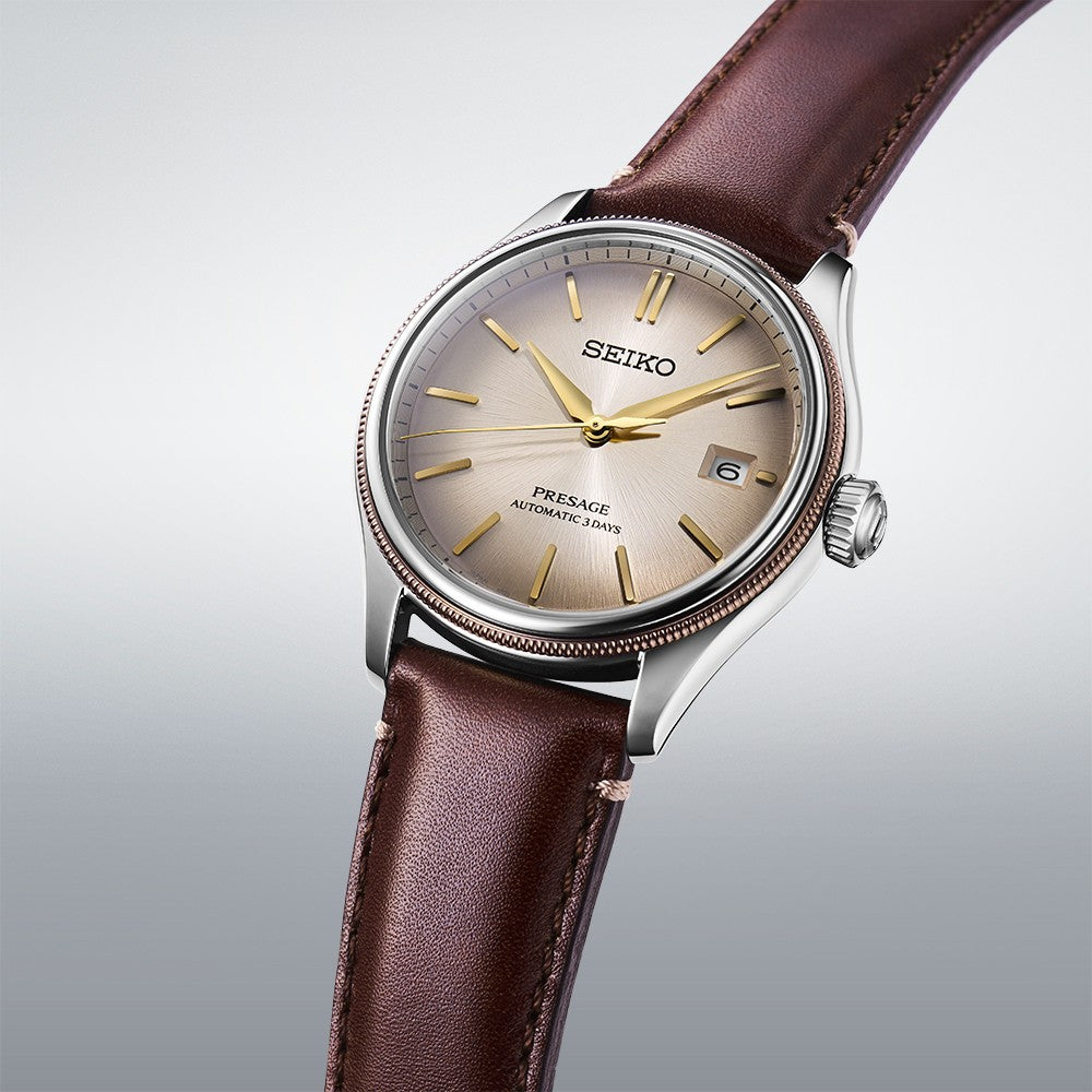 SPB529J1 Seiko Presage Gents Automatic Watch Classic Limited Edition in Shiracha Angle
