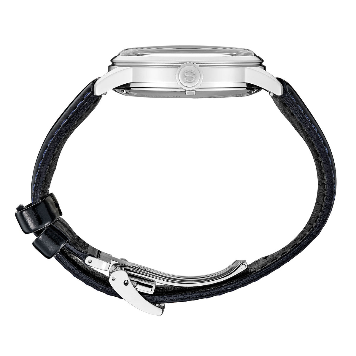 Seiko Presage Gents Stainless Steel GMT Automatic Cocktail Watch on Leather Strap 'Silver Bullet' SSK049J1