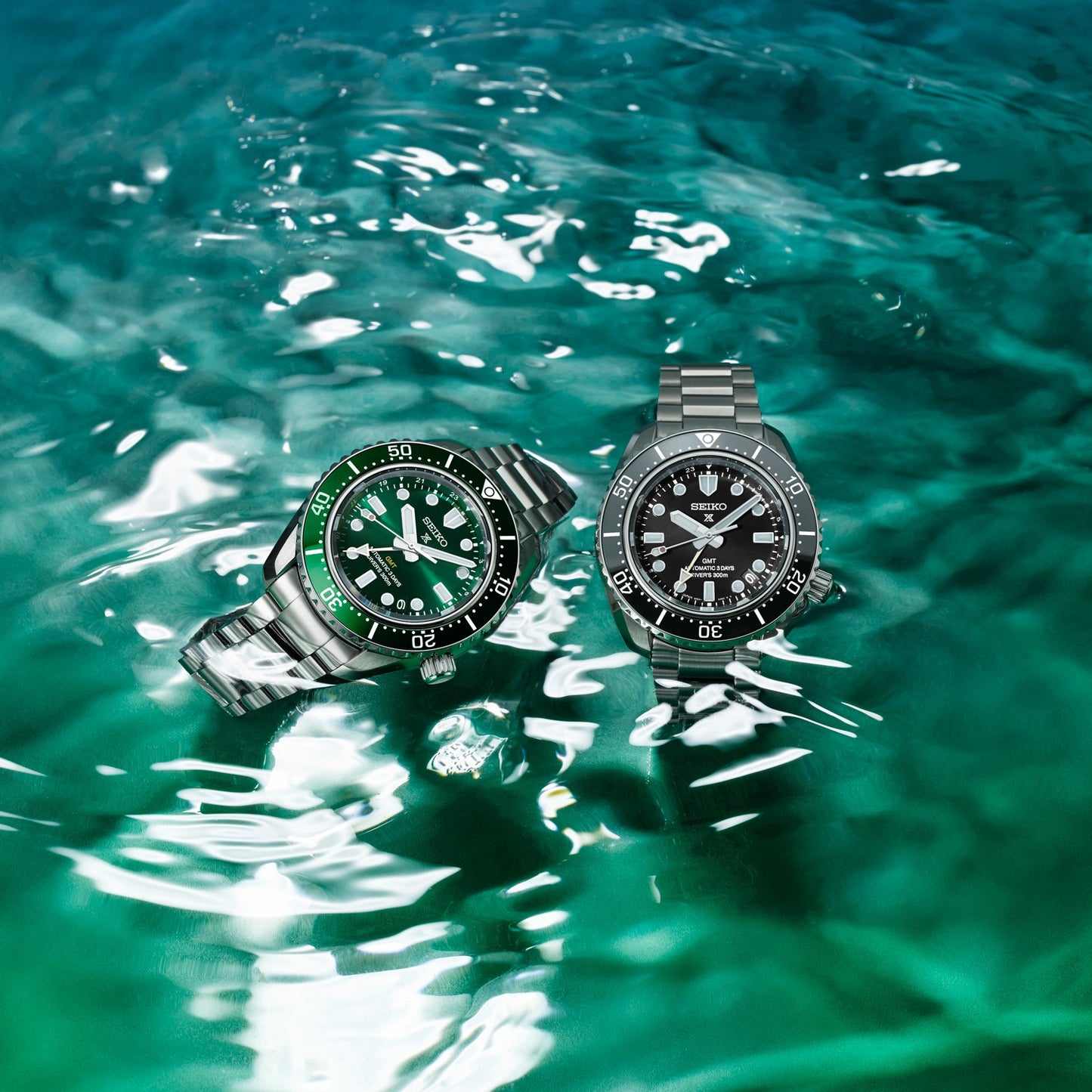 Prospex Gents Steel Diver's Automatic GMT Watch, Pacific Green HBC001J1