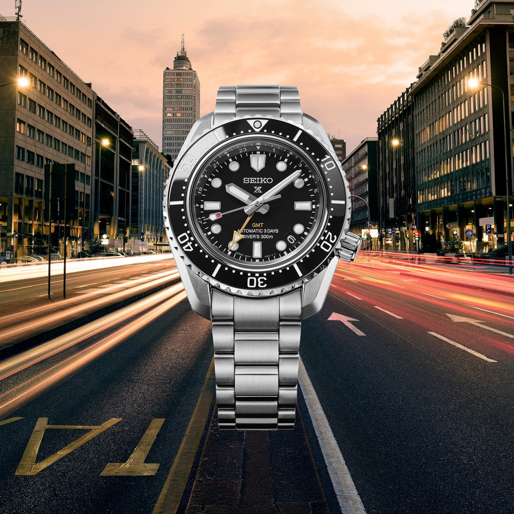Prospex Gents Steel GMT Diver's Automatic Watch on Bracelet, Oceanic Black HBC002J1