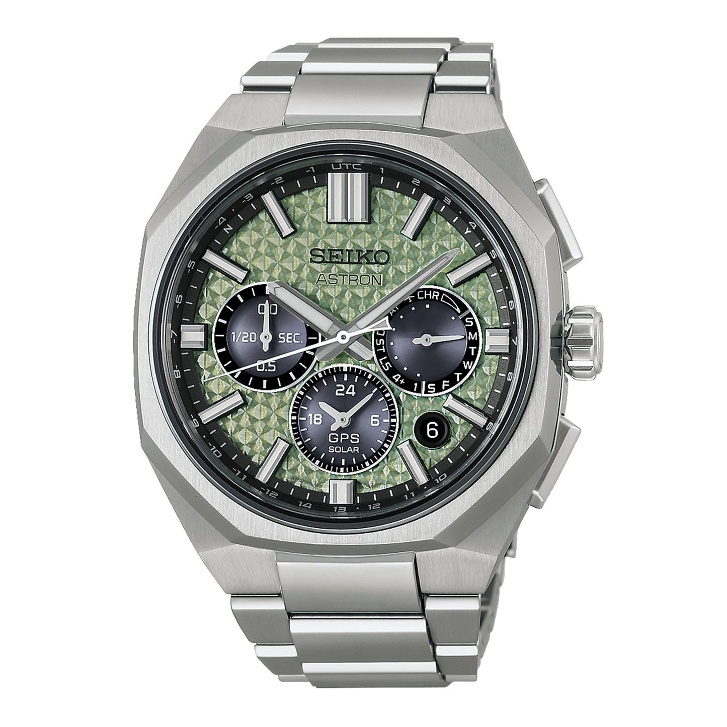 Gents Titanium GPS Solar Limited Edition Watch Crystal Green HAB005J1
