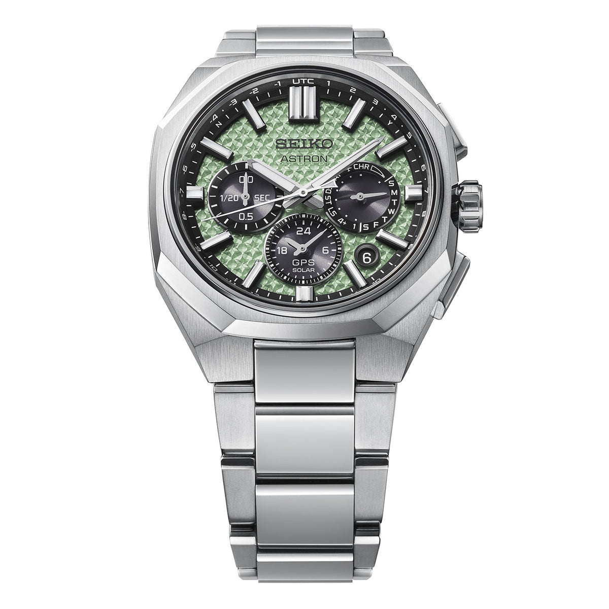 Gents Titanium GPS Solar Limited Edition Watch Crystal Green HAB005J1