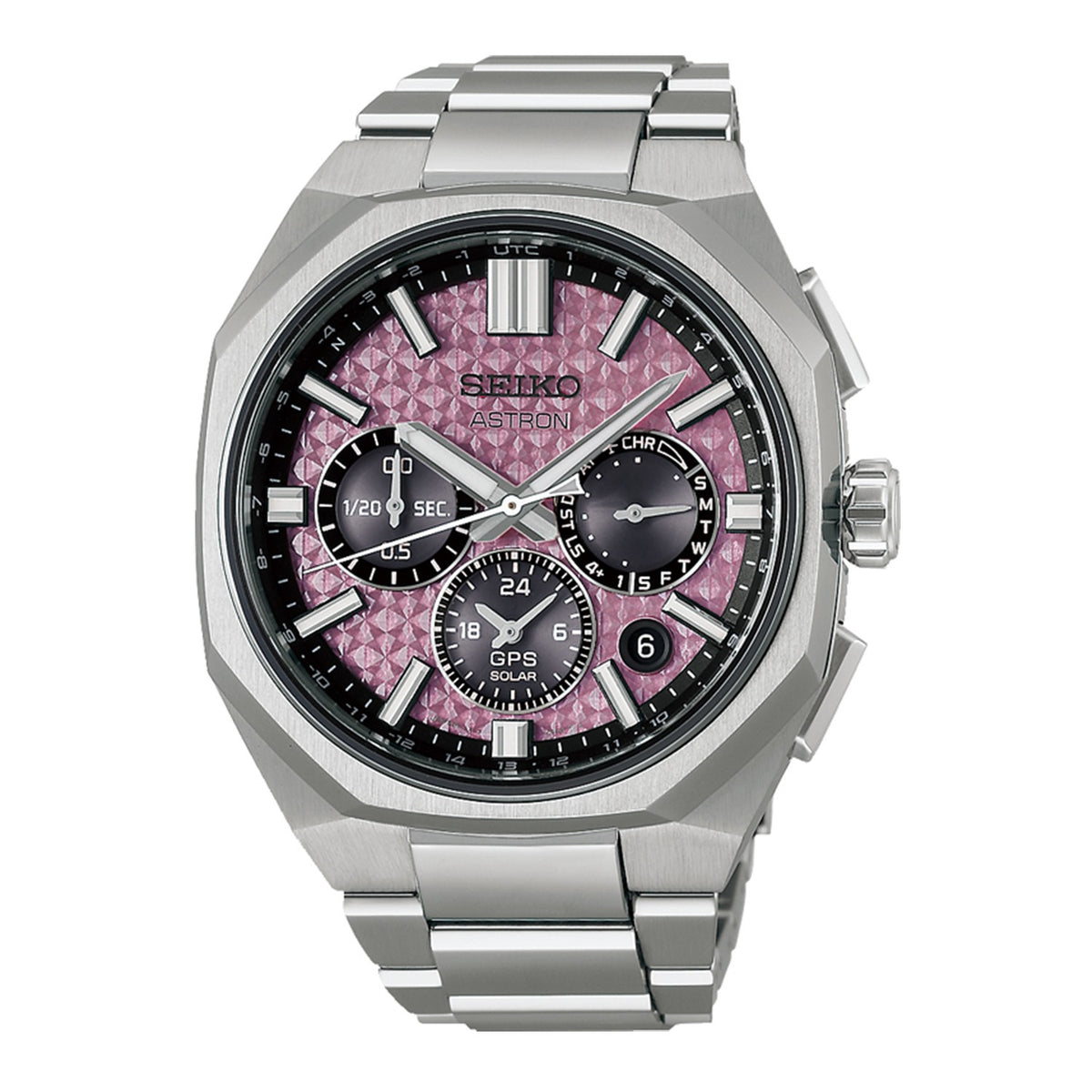 Titanium GPS Solar Limited Edition Watch Crystal Pink HAB006J1
